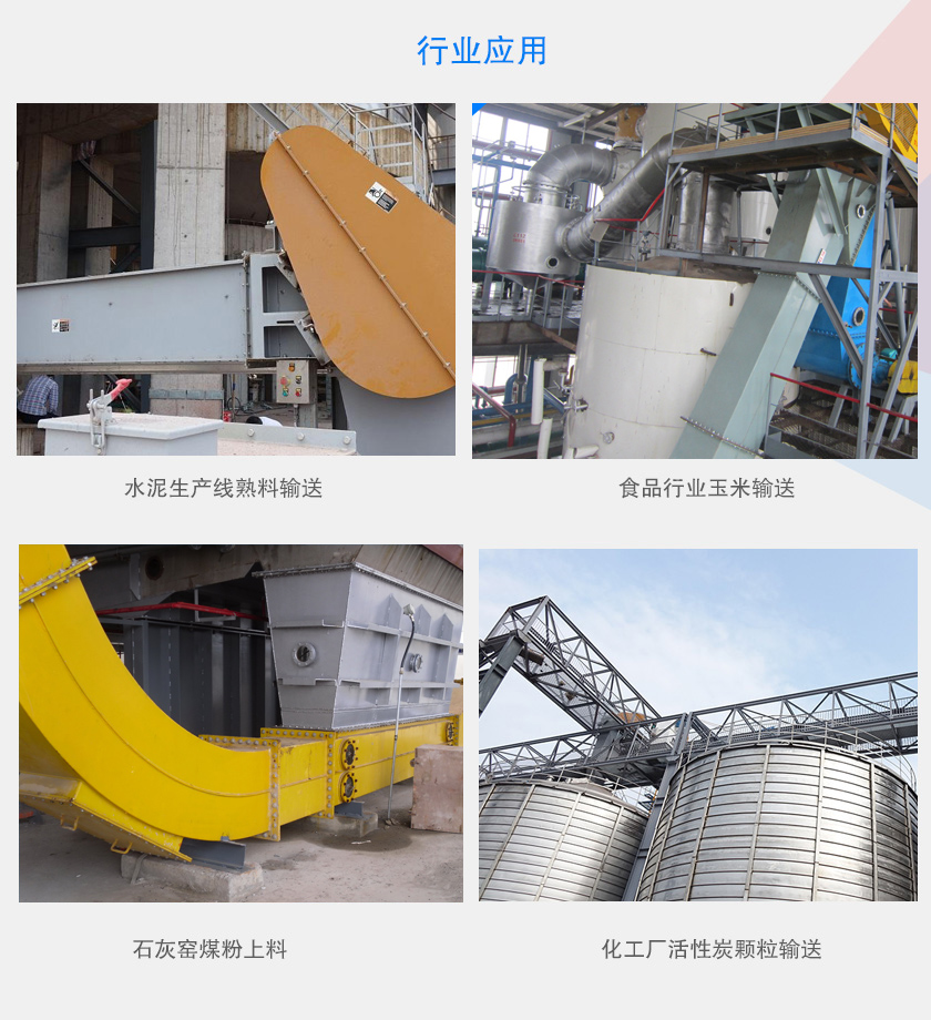 可以水平、傾斜或垂直布置，主要用于水泥、食品、化工、煤炭等行業(yè)