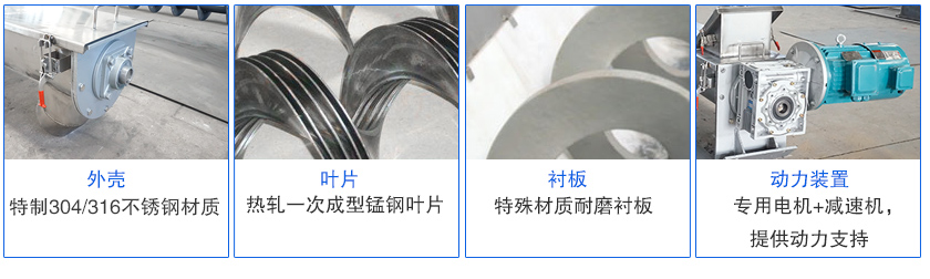 不銹鋼無軸螺旋輸送機細(xì)節(jié)與結(jié)構(gòu)