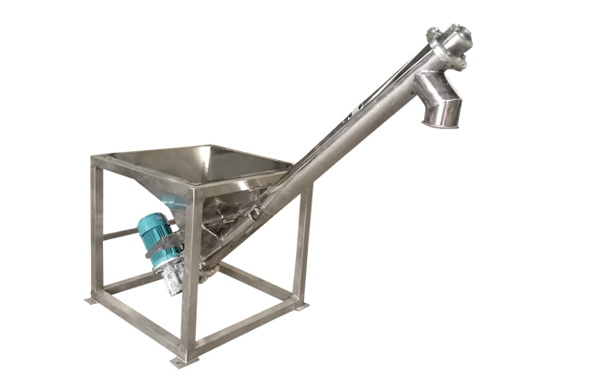 電機帶動螺旋回轉(zhuǎn)，推移物料以實現(xiàn)輸送目的的設(shè)備