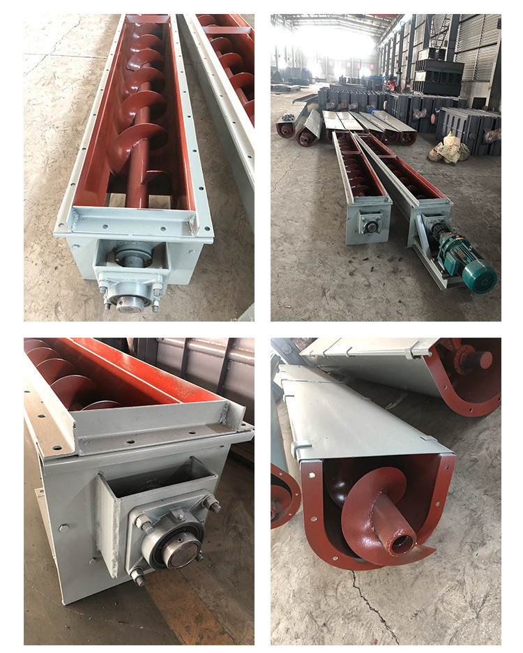 U型螺旋輸送機細節(jié)展示，采用不銹鋼材質(zhì)，輸送穩(wěn)定